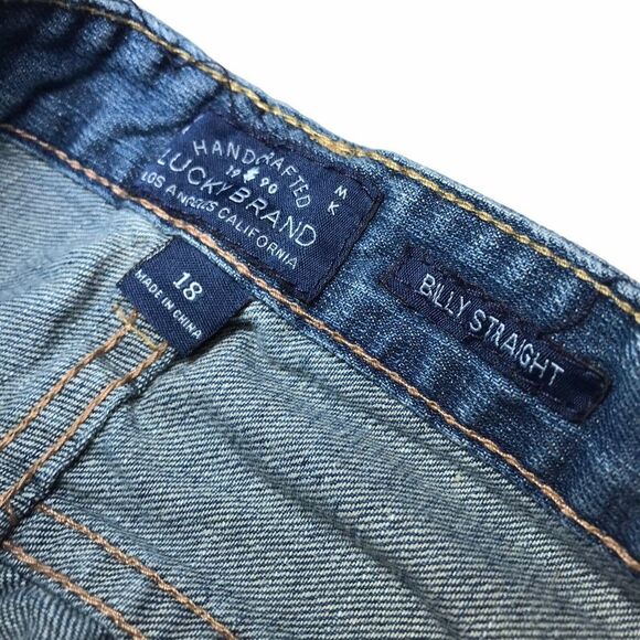 Lucky Brand Blue Jeans boys 18 Billy Straight midrise stretch 5 pocket Denim - Picture 6 of 12